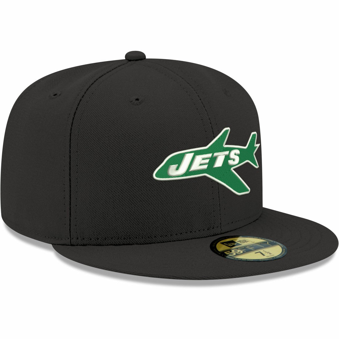 New York Jets New Era Omaha Throwback 59FIFTY Fitted Hat - Black for sale