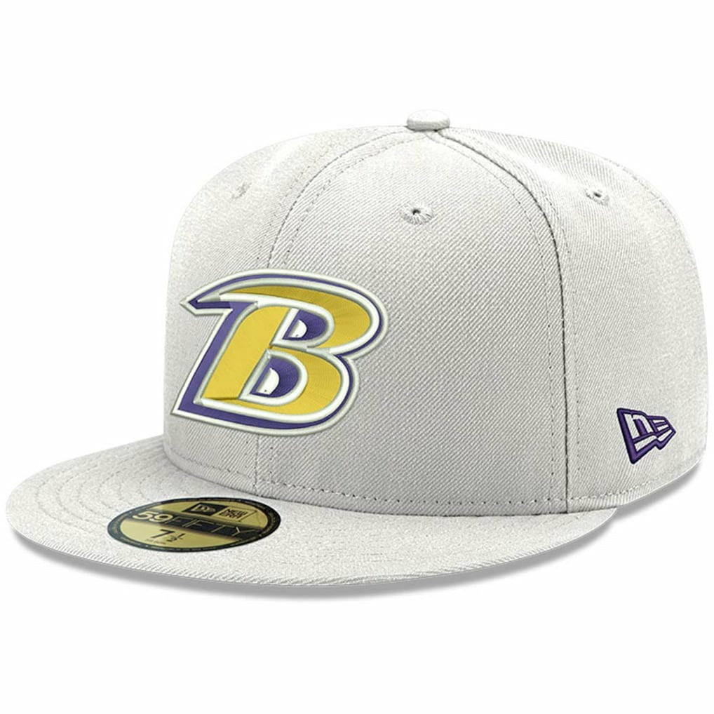 Baltimore Ravens New Era Omaha Lettermark 59FIFTY Fitted Hat - White outlet