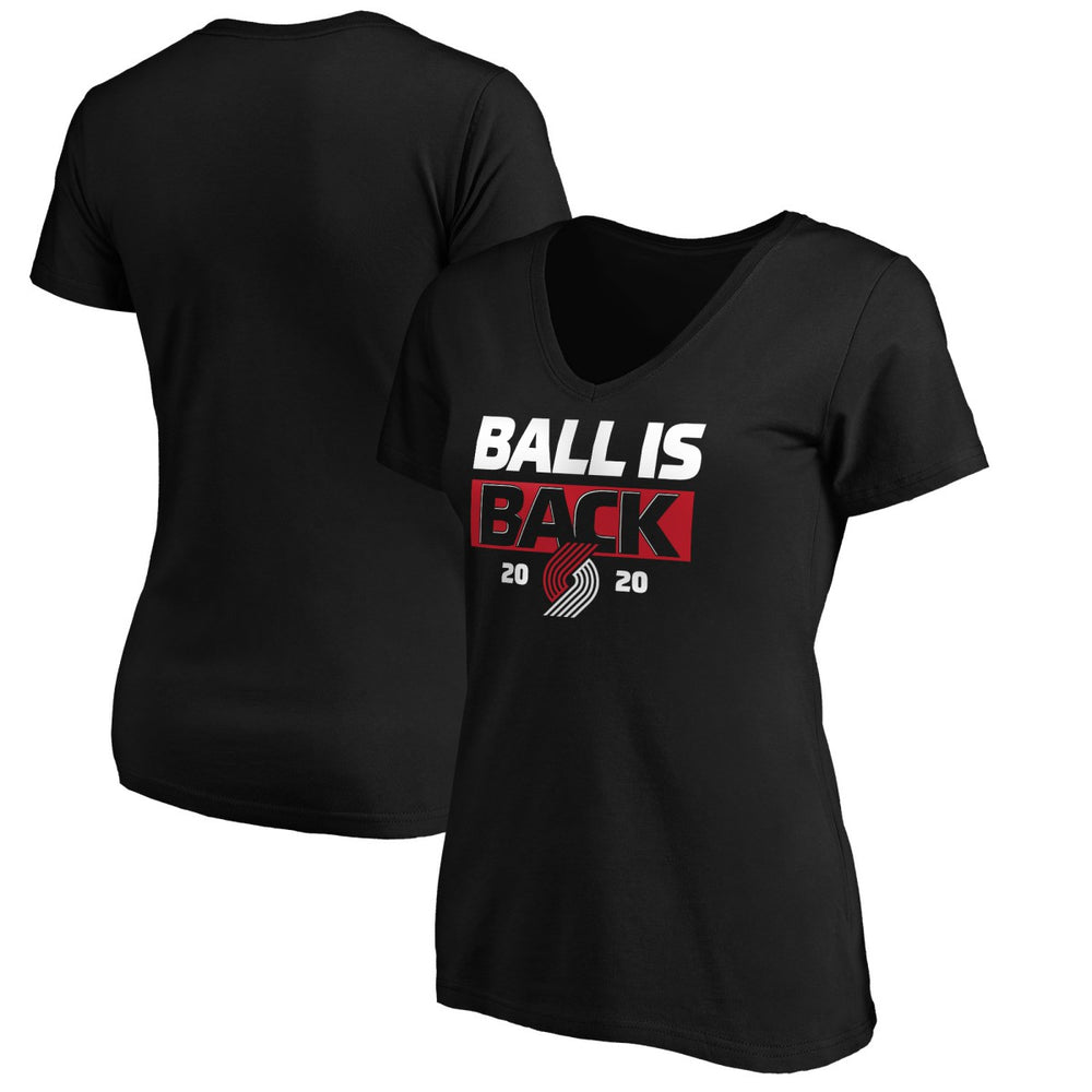 Portland Trail Blazers Women's Ball Is Back V-Neck T-Shirt - Black shop