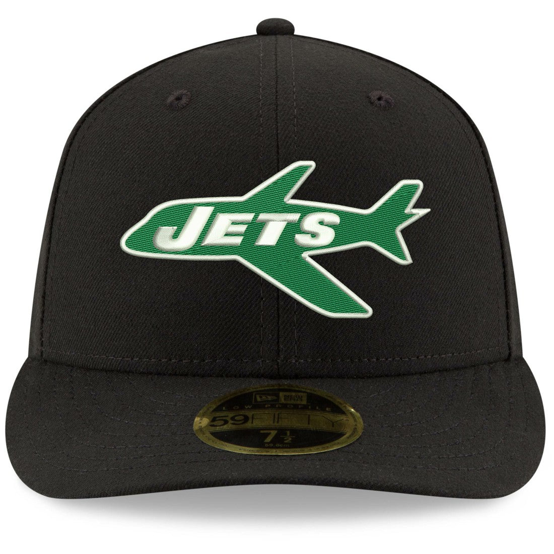 New York Jets New Era Omaha Throwback Low Profile 59FIFTY Fitted Hat - Black discount