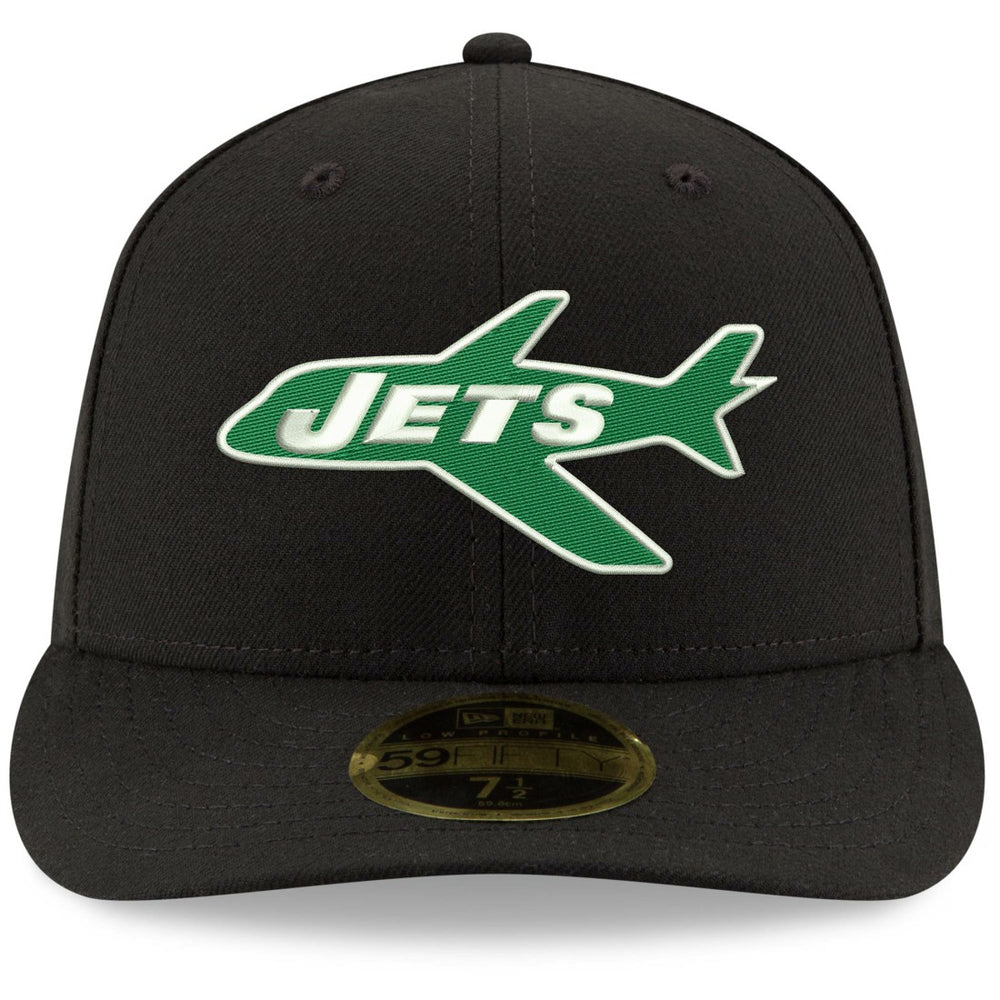 New York Jets New Era Omaha Throwback Low Profile 59FIFTY Fitted Hat - Black discount