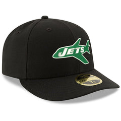 New York Jets New Era Omaha Throwback Low Profile 59FIFTY Fitted Hat - Black discount