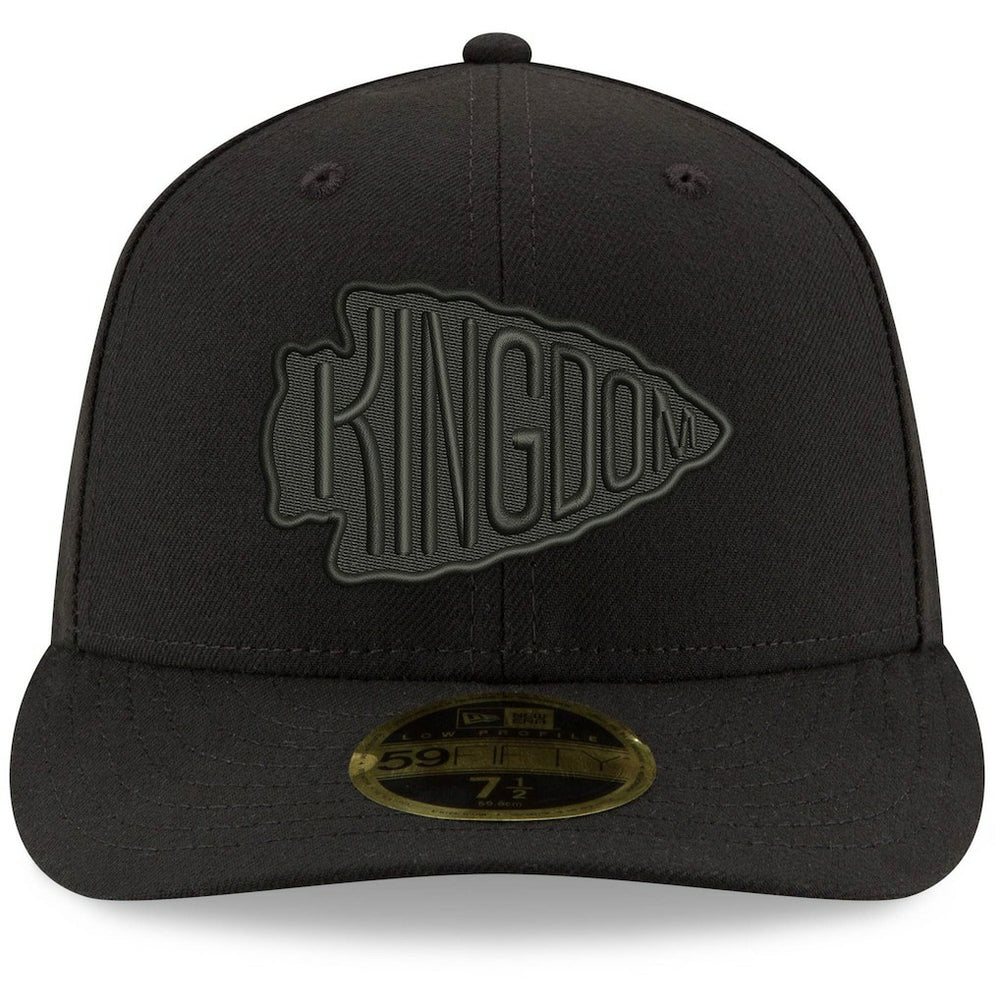 Kansas City Chiefs New Era Alternate Logo Black on Black Low Profile 59FIFTY II Fitted Hat - Black discount