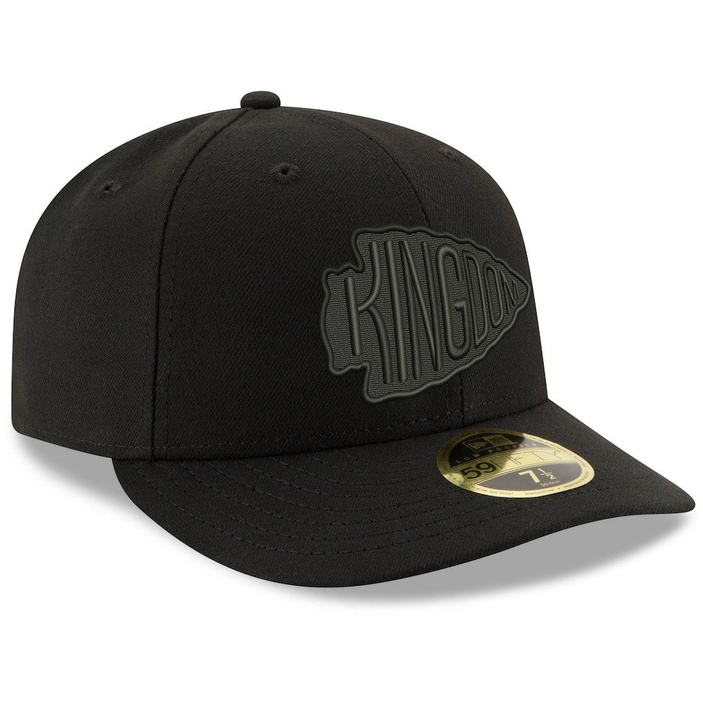 Kansas City Chiefs New Era Alternate Logo Black on Black Low Profile 59FIFTY II Fitted Hat - Black discount