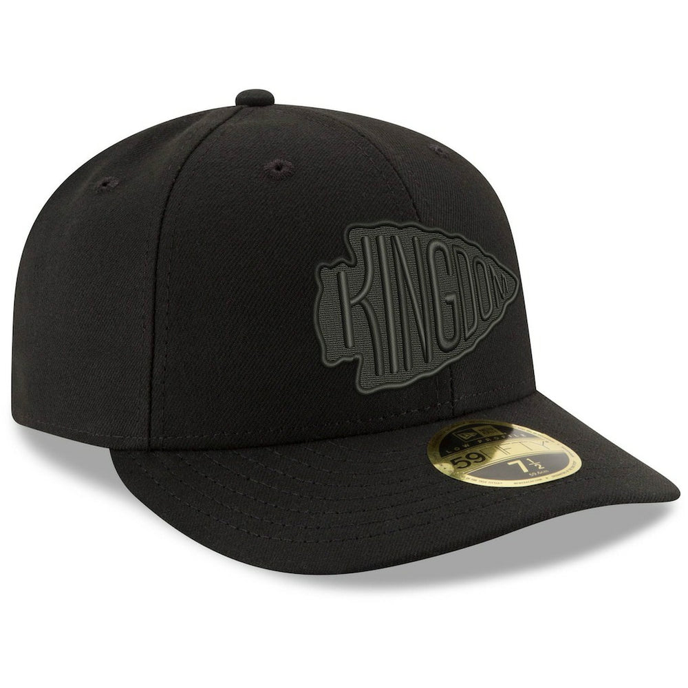 Kansas City Chiefs New Era Alternate Logo Black on Black Low Profile 59FIFTY II Fitted Hat - Black discount
