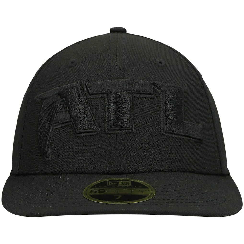 Atlanta Falcons New Era Alternate Logo Black on Black Low Profile 59FIFTY II Fitted Hat - Black sale