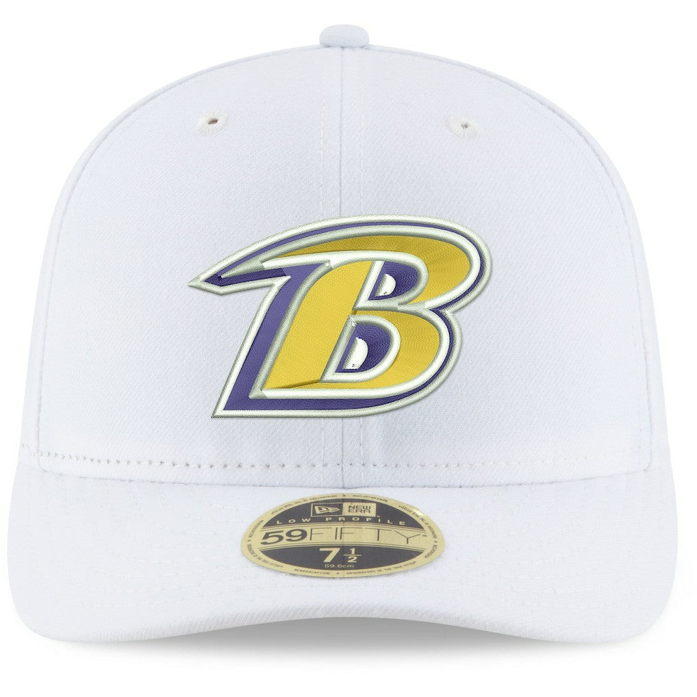 Baltimore Ravens New Era Omaha Low Profile 59FIFTY Fitted Hat - White cheap