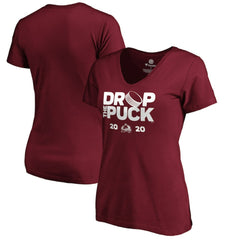 Colorado Avalanche Women's Drop the Puck V-Neck T-Shirt Garnet