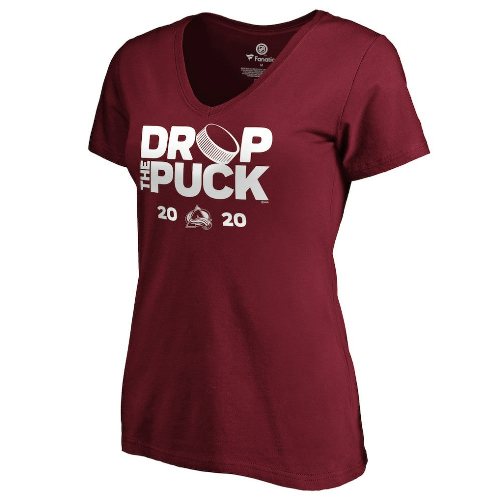 Colorado Avalanche Women's Drop the Puck V-Neck T-Shirt Garnet