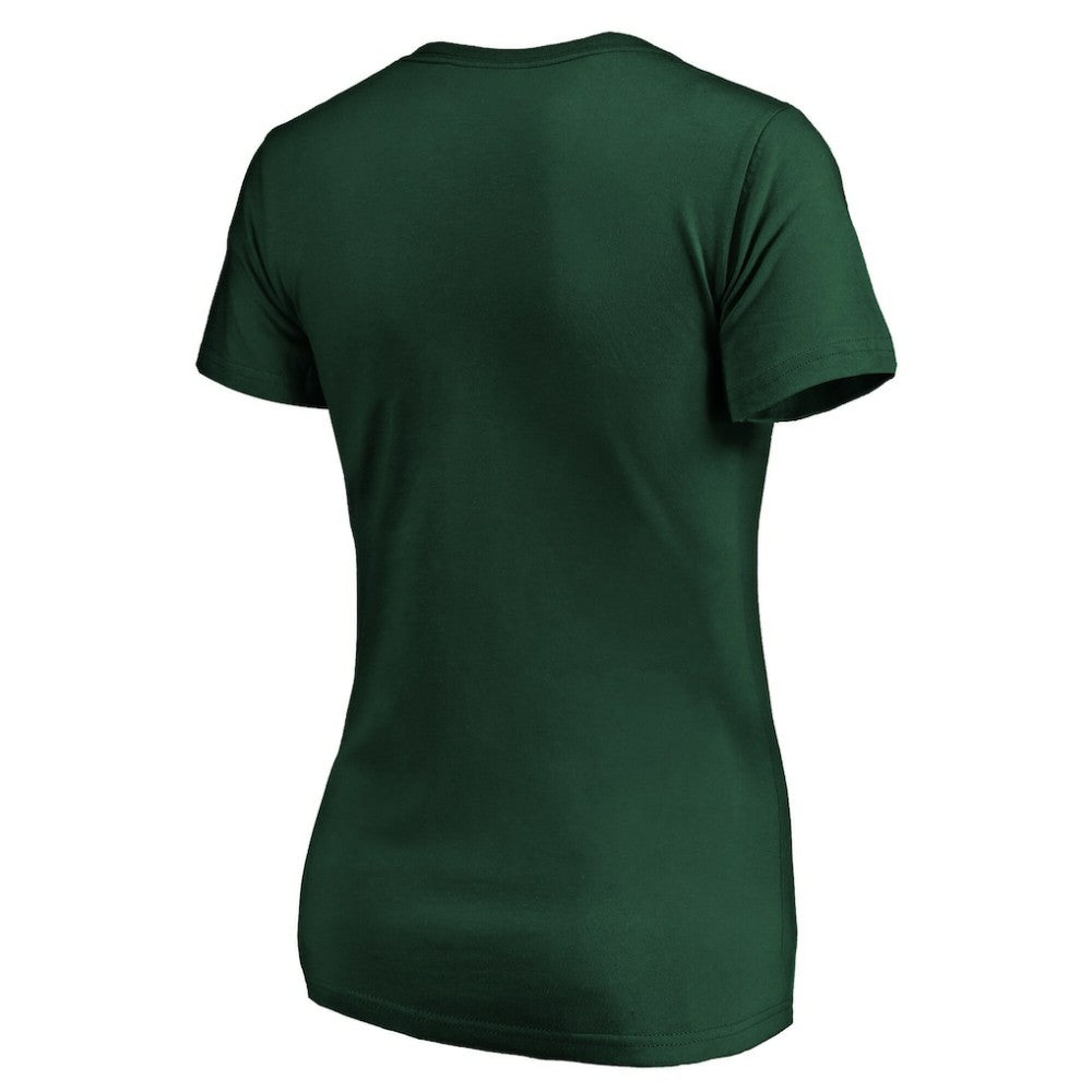 Minnesota Wild Women's Drop the Puck V-Neck T-Shirt Green