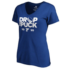 St. Louis Blues Women's Drop the Puck V-Neck T-Shirt Royal