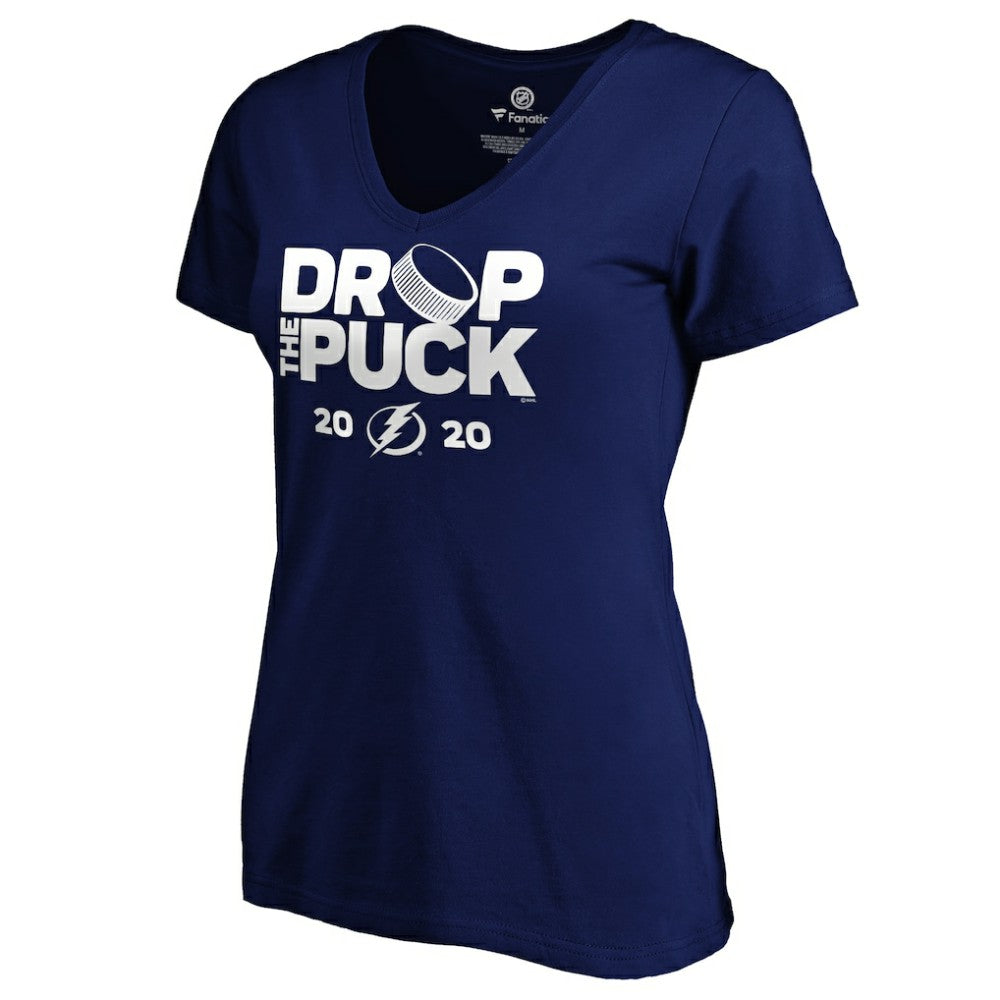 Tampa Bay Lightning Women's Drop the Puck V-Neck T-Shirt Royal