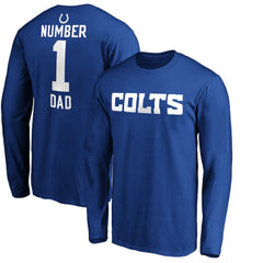 Indianapolis Colts #1 Dad Long Sleeve Team Logo T-Shirt - Royal discount