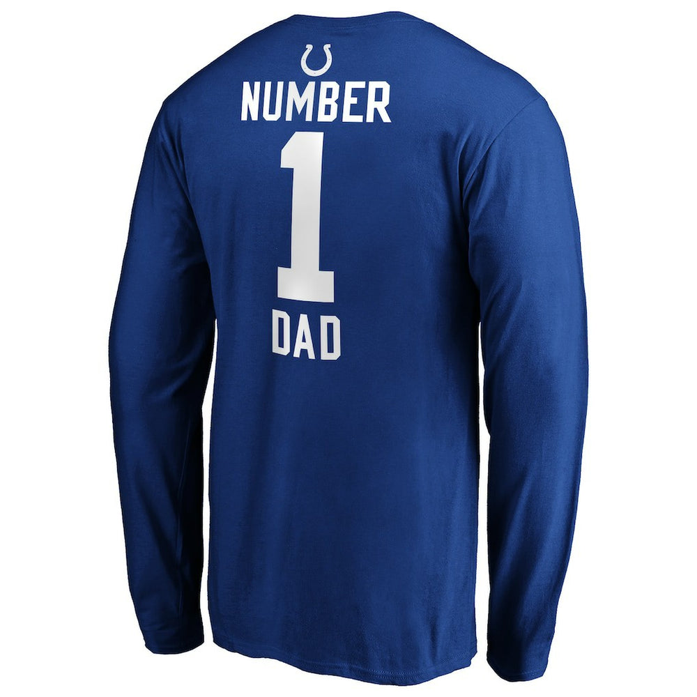 Indianapolis Colts #1 Dad Long Sleeve Team Logo T-Shirt - Royal discount