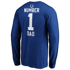 Indianapolis Colts #1 Dad Long Sleeve Team Logo T-Shirt - Royal discount