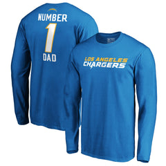 Los Angeles Chargers #1 Dad Long Sleeve Team Logo T-Shirt - Light Blue cheap