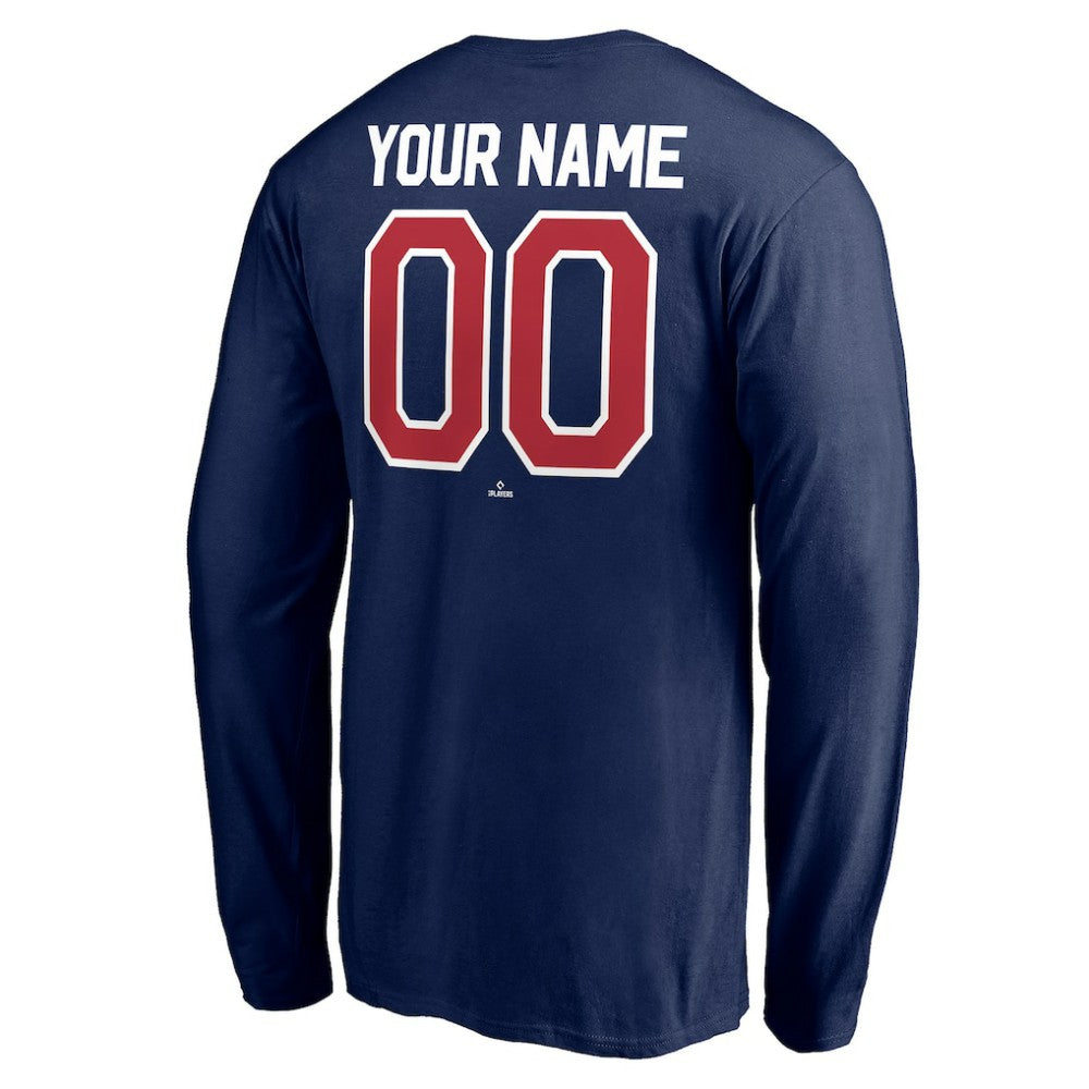 Atlanta Braves Personalized Winning Streak Name & Number Long Sleeve T-Shirt - Navy