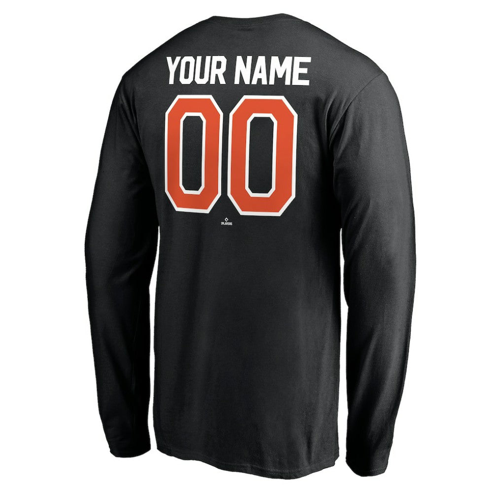 Baltimore Orioles Personalized Winning Streak Name & Number Long Sleeve T-Shirt - Black