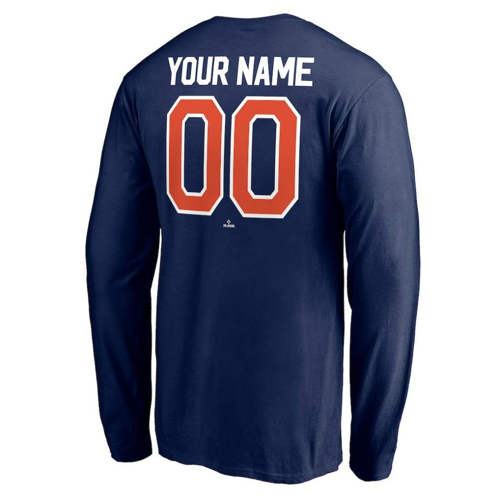 Detroit Tigers Personalized Winning Streak Name & Number Long Sleeve T-Shirt - Navy