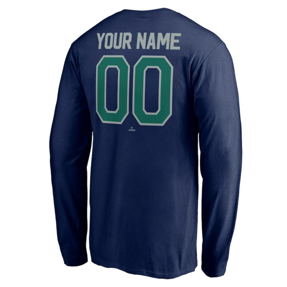 Seattle Mariners Personalized Winning Streak Name & Number Long Sleeve T-Shirt - Navy