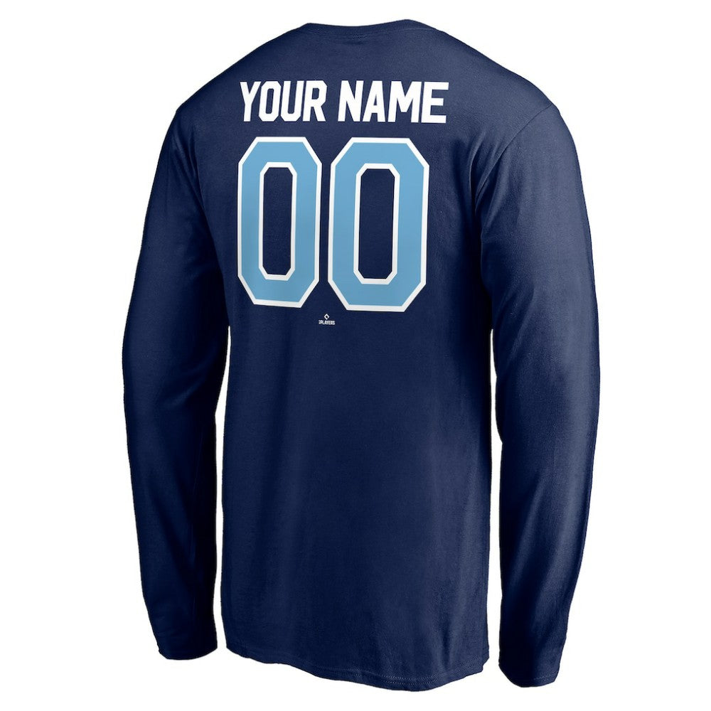 Tampa Bay Rays Personalized Winning Streak Name & Number Long Sleeve T-Shirt - Navy