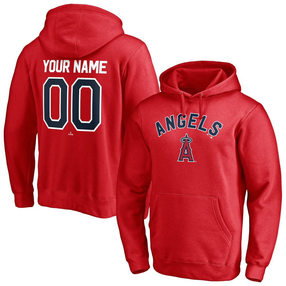 Los Angeles Angels Personalized Winning Streak Name & Number Pullover Hoodie - Red