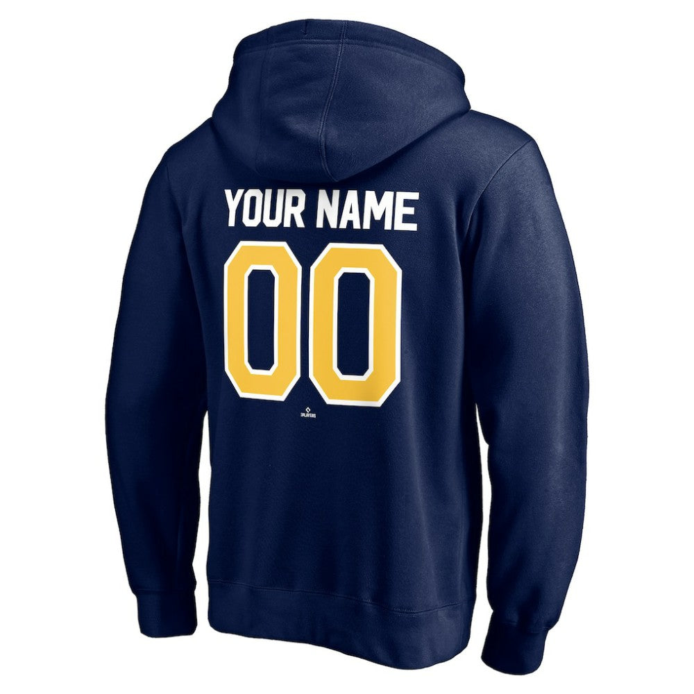 Milwaukee Brewers Personalized Winning Streak Name & Number Pullover Hoodie - Navy