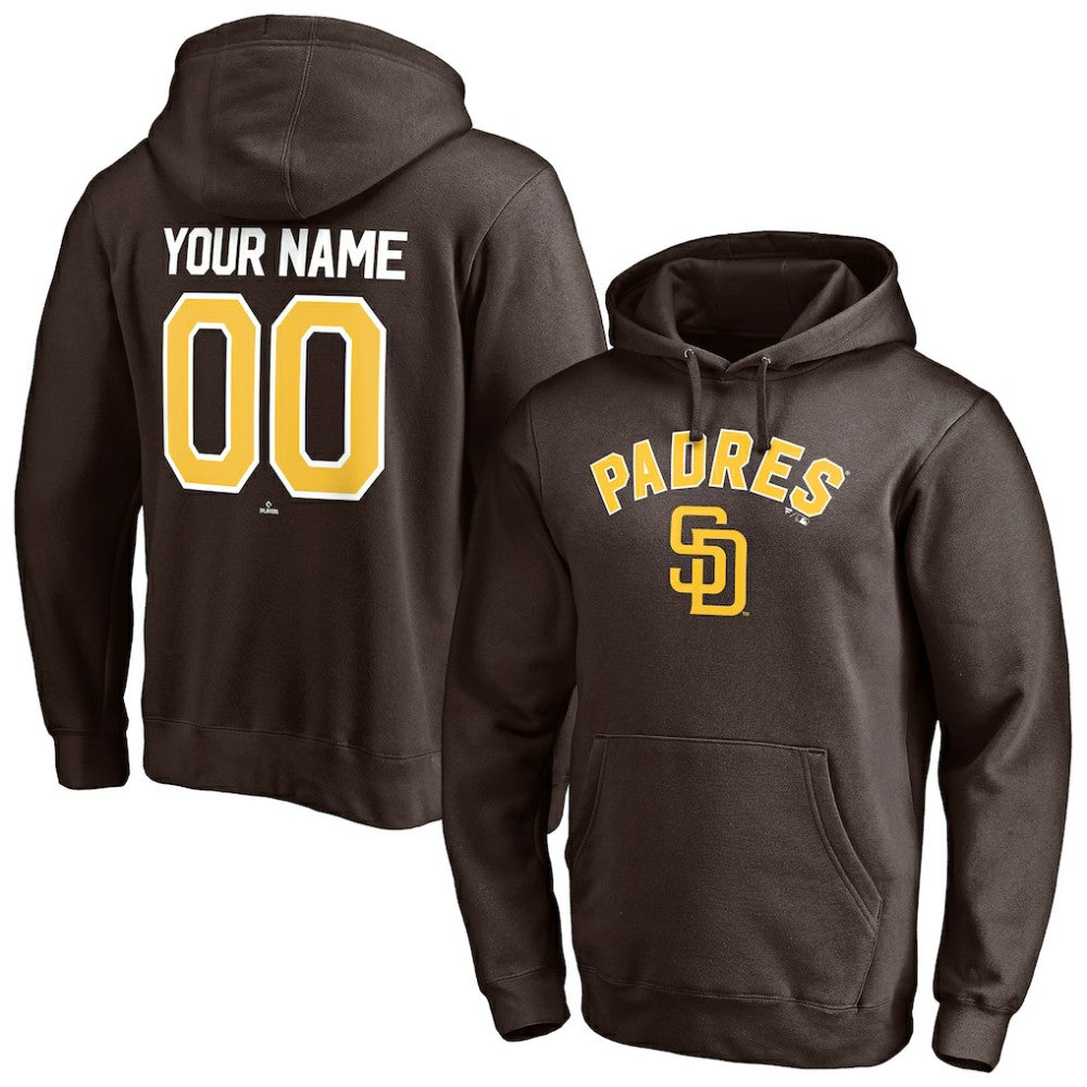 San Diego Padres Personalized Winning Streak Name & Number Pullover Hoodie - Brown