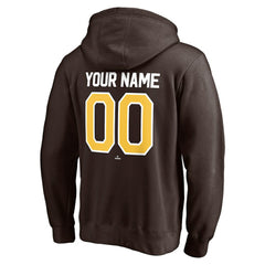 San Diego Padres Personalized Winning Streak Name & Number Pullover Hoodie - Brown
