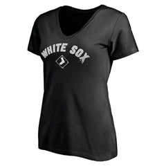 Chicago White Sox Women's Personalized Winning Streak Name & Number V-Neck T-Shirt - Black