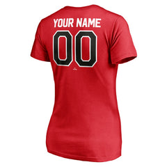 Cincinnati Reds Women's Personalized Winning Streak Name & Number V-Neck T-Shirt - Red