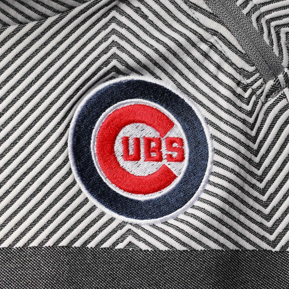 Chicago Cubs Levelwear Women's Verse Asymmetrical Raglan Tri-Blend Quarter-Zip Jacket - Gray