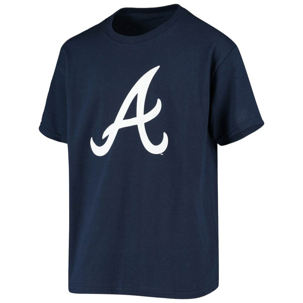 Atlanta Braves Stitches Youth Team Logo T-Shirt - Navy