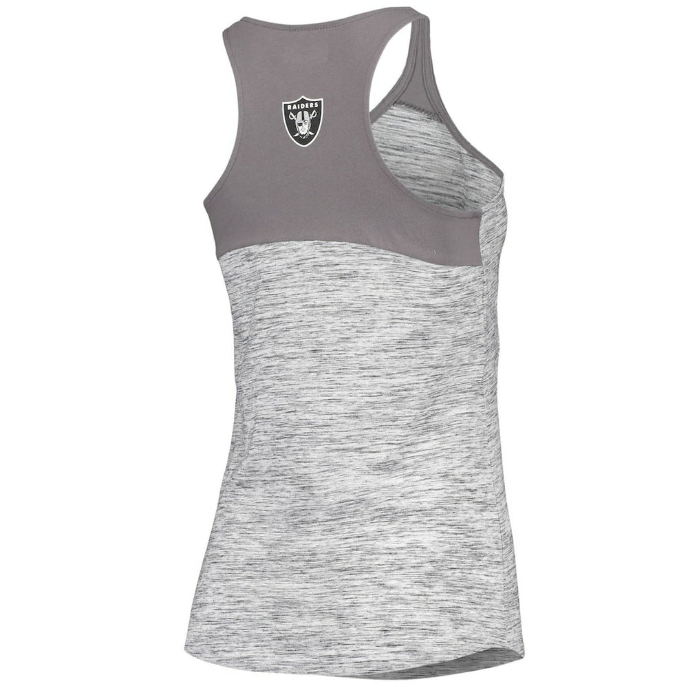 Las Vegas Raiders New Era Women's Space Dye Racerback Scoop Neck Tank Top - Silver/Black outlet
