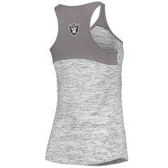 Las Vegas Raiders New Era Women's Space Dye Racerback Scoop Neck Tank Top - Silver/Black outlet