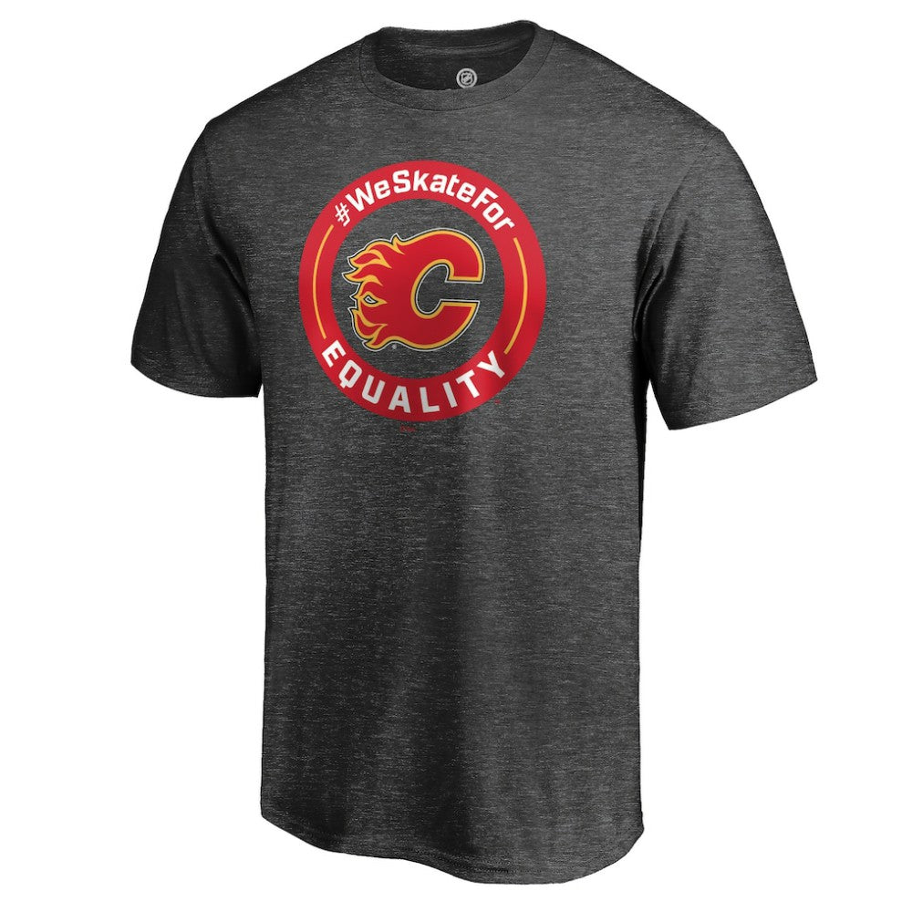 Calgary Flames #WeSkateFor T-Shirt Heather Gray