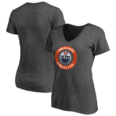 Edmonton Oilers Women's #WeSkateFor V-Neck T-Shirt Heather Gray