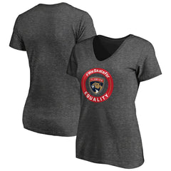 Florida Panthers Women's #WeSkateFor V-Neck T-Shirt Heather Gray
