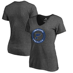 St. Louis Blues Women's #WeSkateFor V-Neck T-Shirt Heather Gray