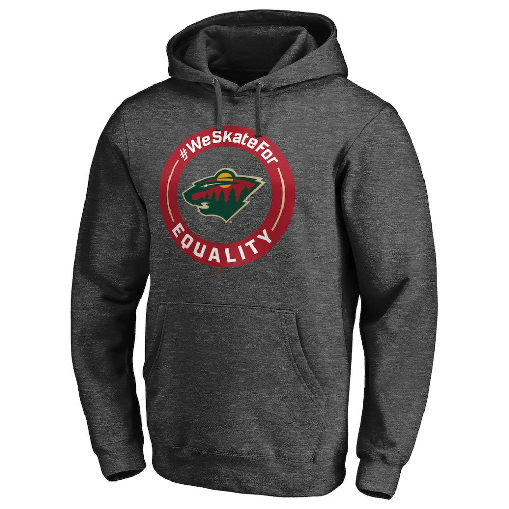 Minnesota Wild #WeSkateFor Pullover Hoodie Heather Gray