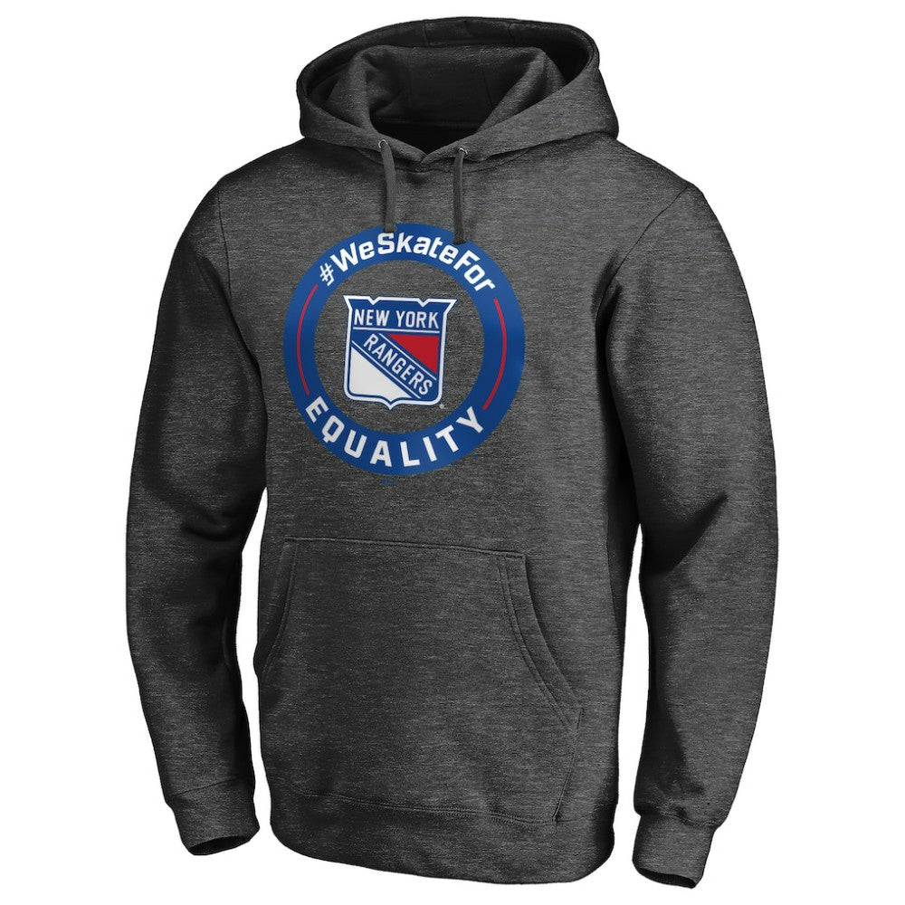 New York Rangers #WeSkateFor Pullover Hoodie Heather Gray
