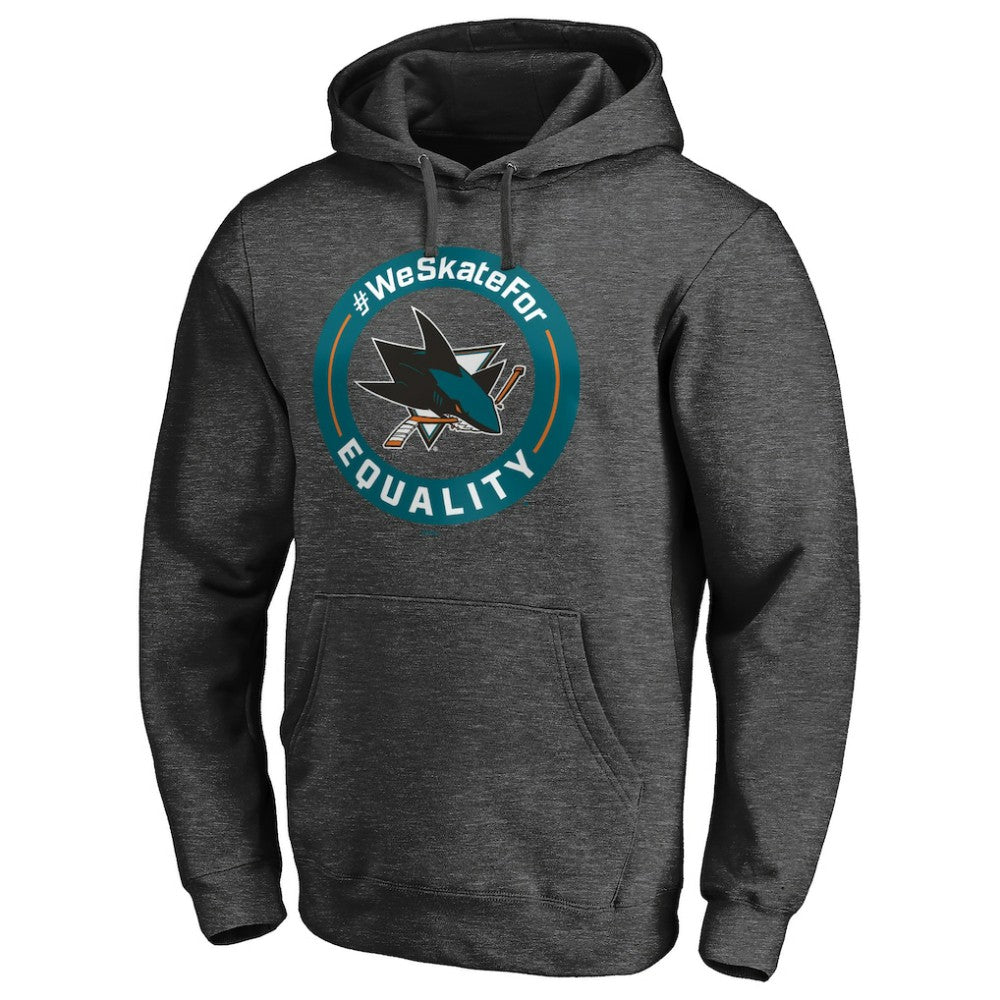 San Jose Sharks #WeSkateFor Pullover Hoodie Heather Gray
