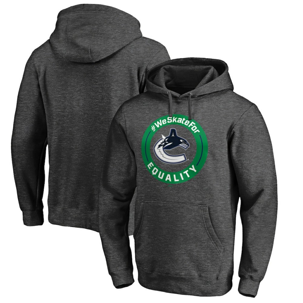 Vancouver Canucks #WeSkateFor Pullover Hoodie Heather Gray
