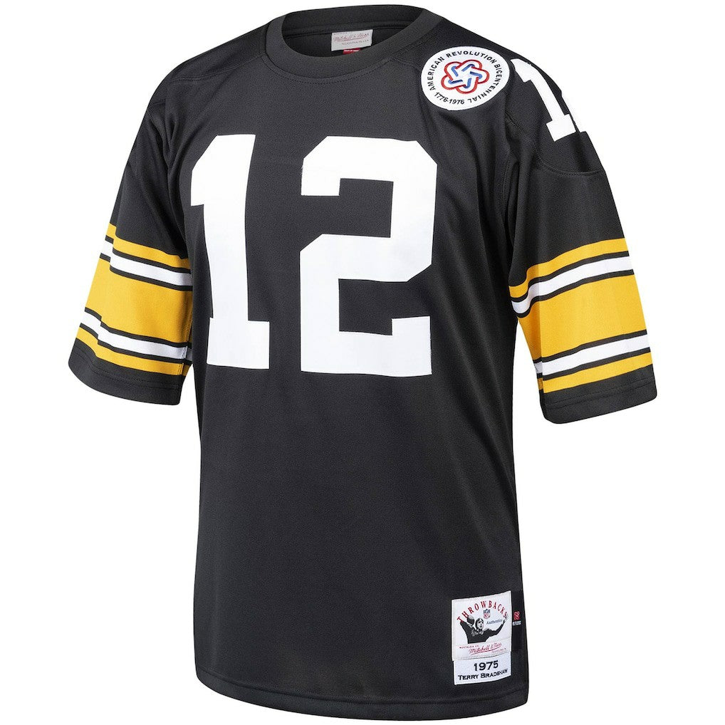 Terry Bradshaw Pittsburgh Steelers Authentic Throwback Retired Player Jersey - Black sale