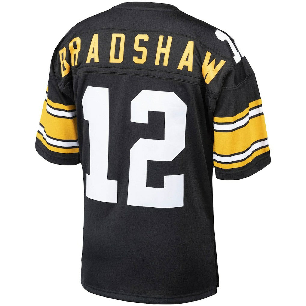 Terry Bradshaw Pittsburgh Steelers Authentic Throwback Retired Player Jersey - Black sale