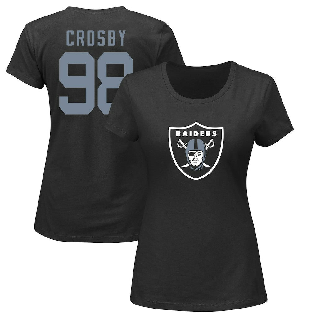 Maxx Crosby Las Vegas Raiders Women's Plus Size Name & Number V-Neck T-Shirt - Black sale