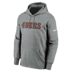 San Francisco 49ers Wordmark Performance Pullover Hoodie - Charcoal | Nike outlet