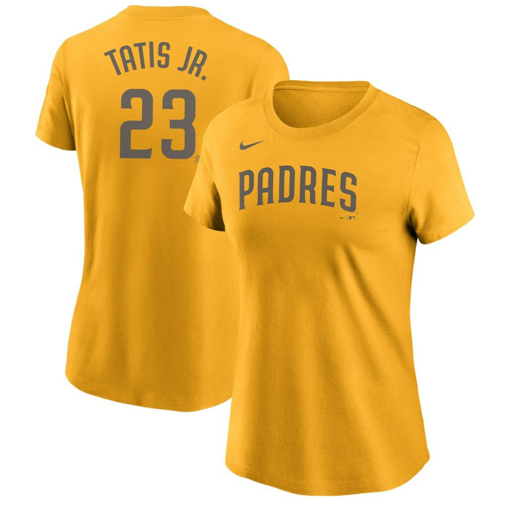 Fernando Tatís Jr. San Diego Padres Women's Name & Number T-Shirt - Gold | Nike