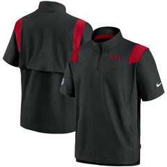 Atlanta Falcons Sideline Coaches Short Sleeve Quarter-Zip Jacket - Black | Nike outlet
