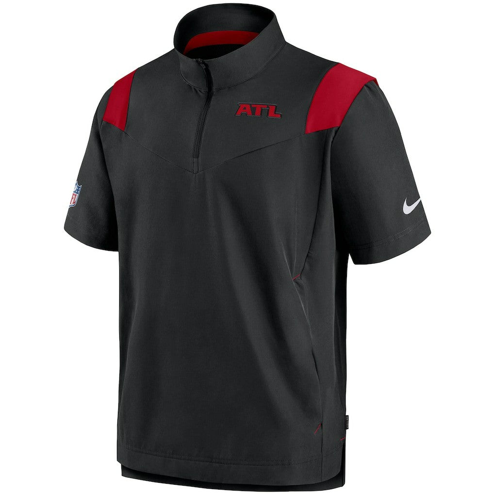 Atlanta Falcons Sideline Coaches Short Sleeve Quarter-Zip Jacket - Black | Nike outlet